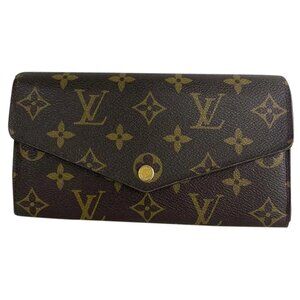 Authentic Louis Vuitton Sarah NM Monogram Canvas Purple Long Clutch Wallet